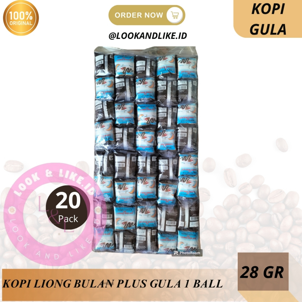 

GROSIR Kopi Liong Bulan Plus Gula 1 Ball Isi 20 Pak (1 Pak 20 Sachet)