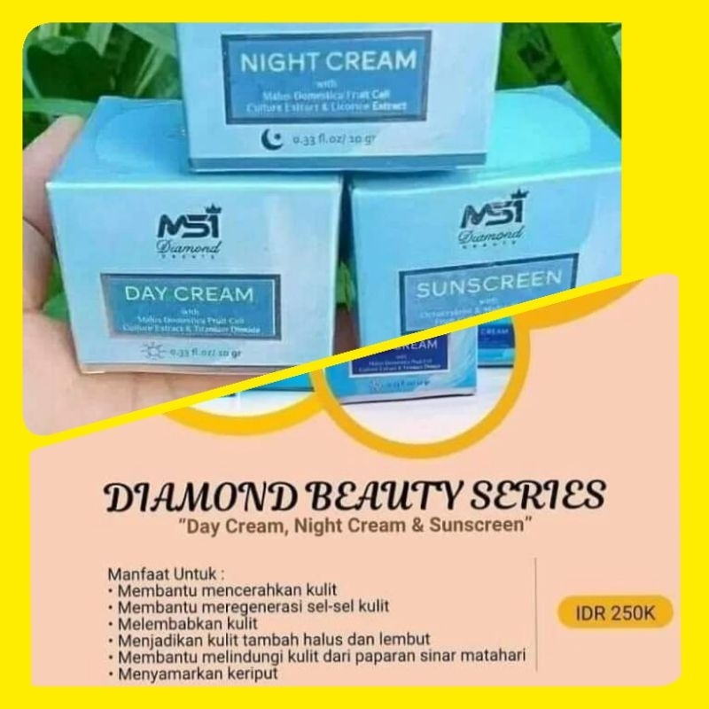 PAKET CREAM DIAMOND MSI KEMASAN BARU (3 ITEM) - 100% ORIGINAL