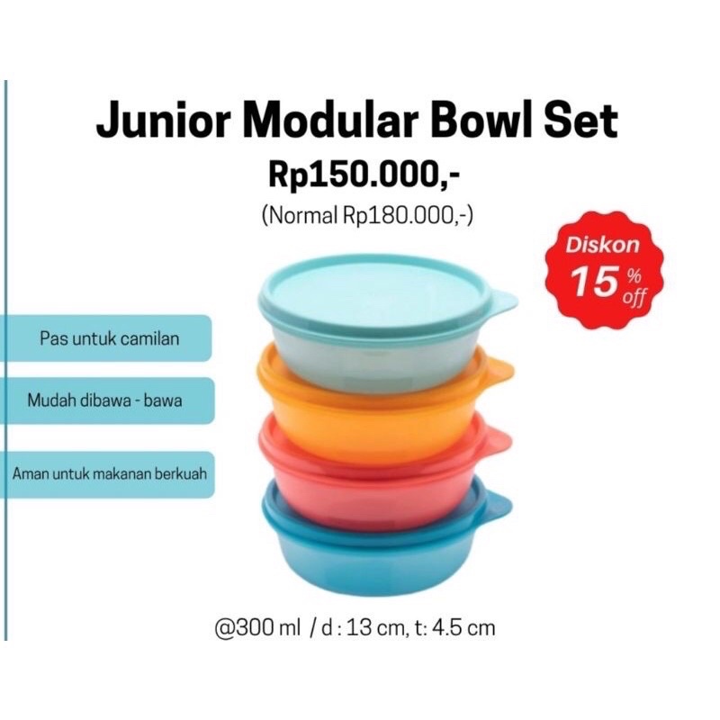 Junior Modular Bowl Mangkok Set (4pcs) | Mangkuk Bayi | Wadah Snack