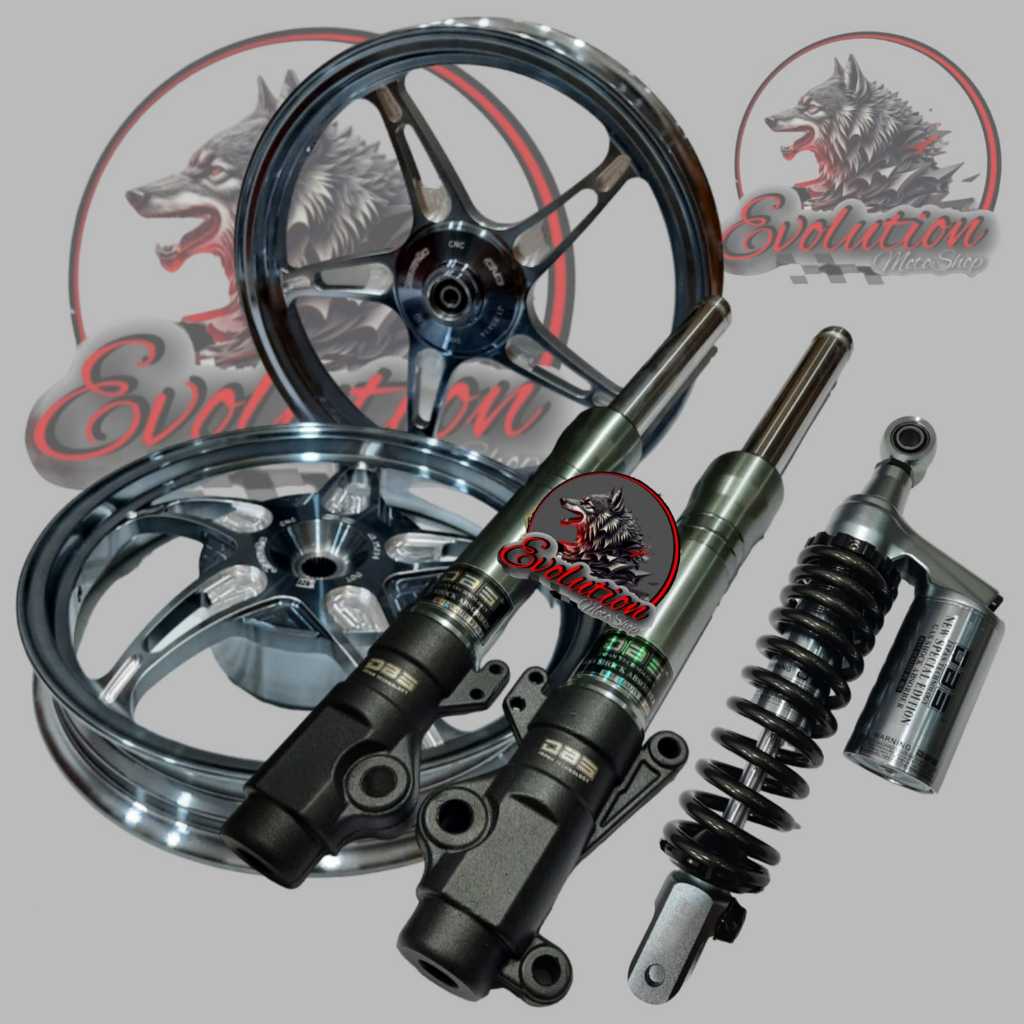 Shockbreaker depan belakang paketan plus velg BEAT - VARIO150 - M3 - XEON - MIO J