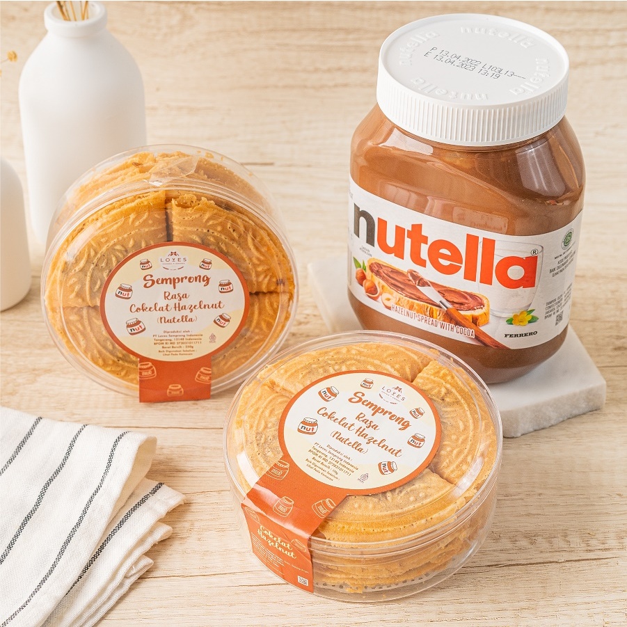 

Semprong Mini Nutella / Loves Semprong Mini isi Cokelat Hazelnut Kue Kering Toples