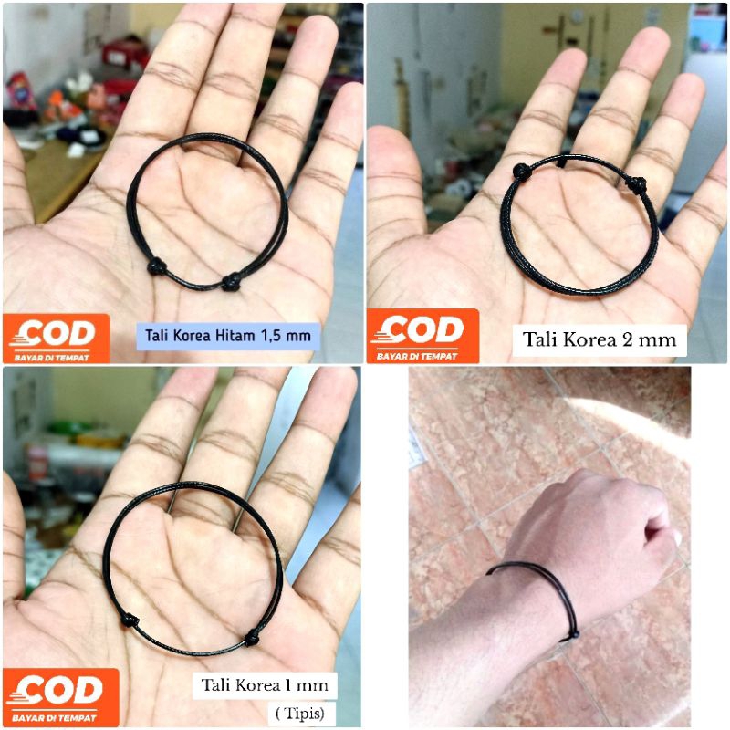 Gelang Korea Hitam Polos / Gelang Pria Wanita