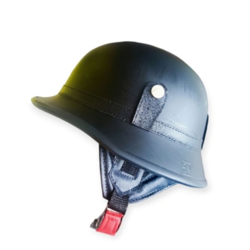Helm Hitam Doff Retro Militery Jerman/Custom/Helm Moge/Pria Wanita