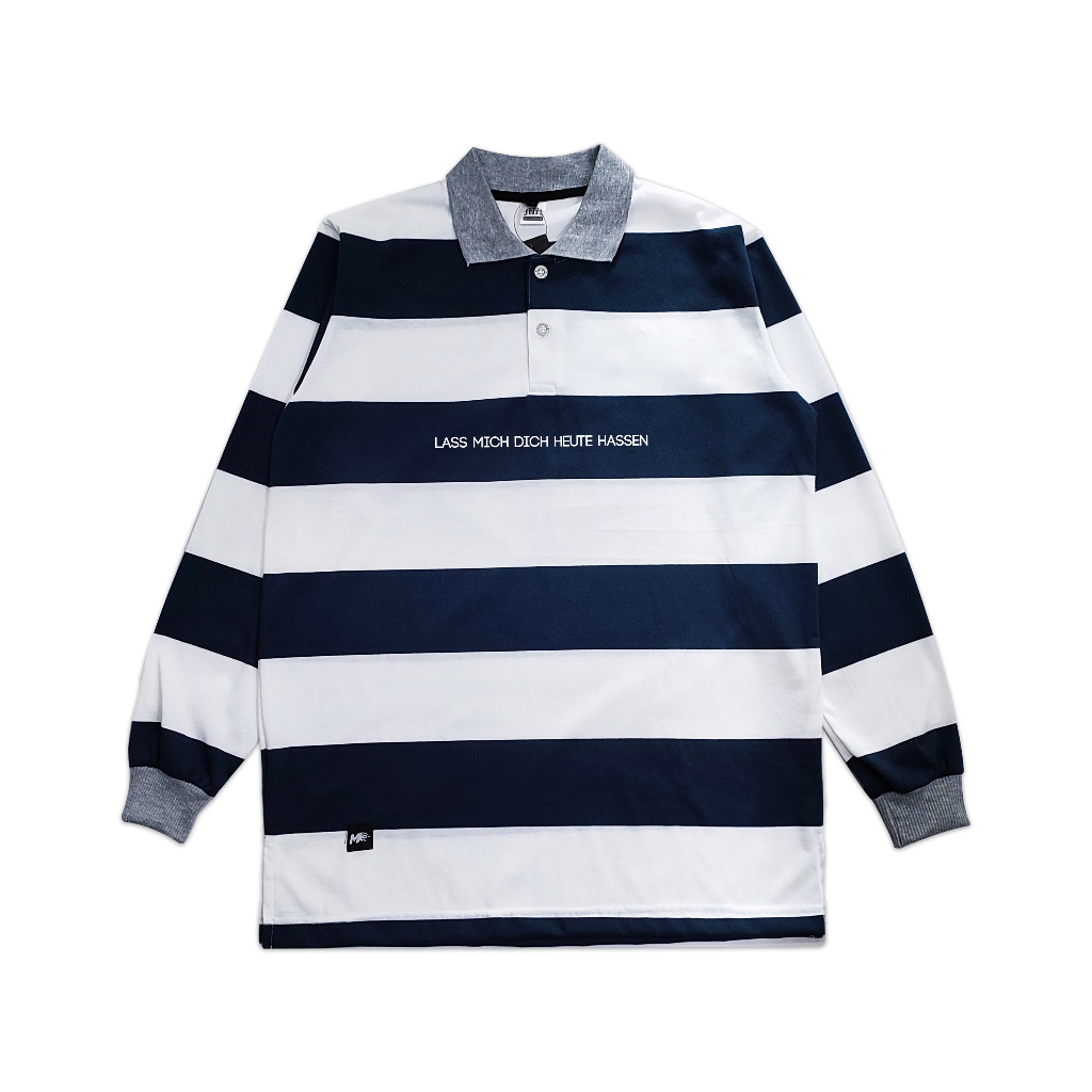 Metamorfosis Clothing - Longsleeve Rugby Shirt Lassery Navy White Chief Value Cotton 24's Heavy Weig