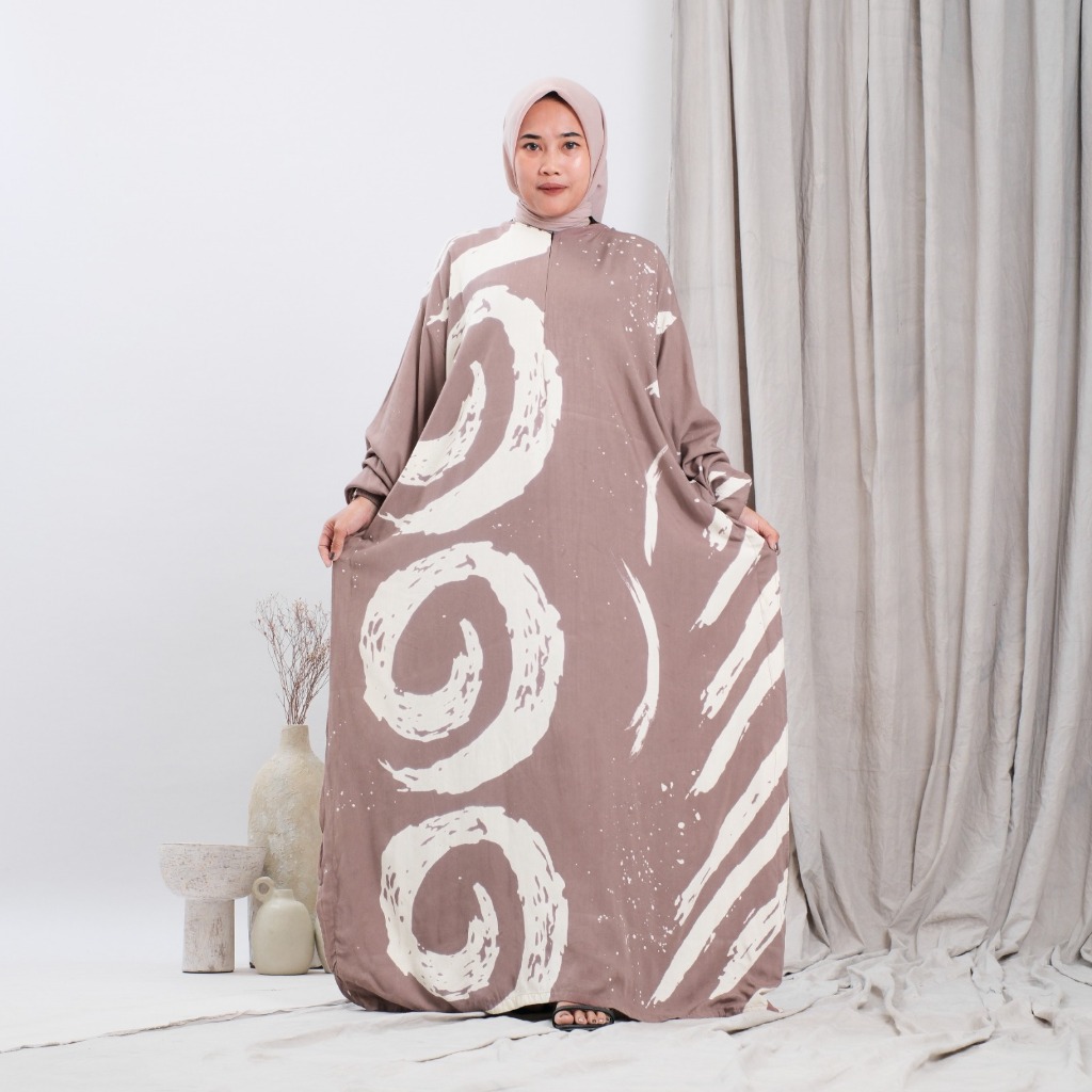 Rifina Kanaya Dress Rayon Premium Gamis Daily Simple Elegan-Milo