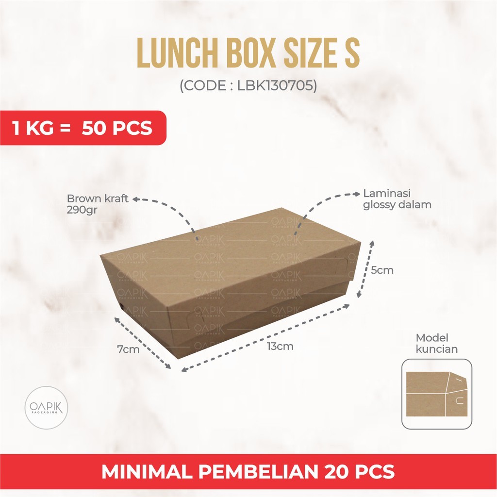 

LUNCH BOX S, Kemasan Makanan, Packaging Makanan, Dus Makanan, Dus Snack, Dus Kue