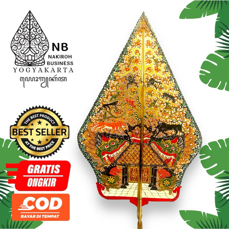 NAKIROHBUSINESS Wayang Kulit Alusan Mini Gunungan Kayon Gapit Sungu Ukuran 30cm