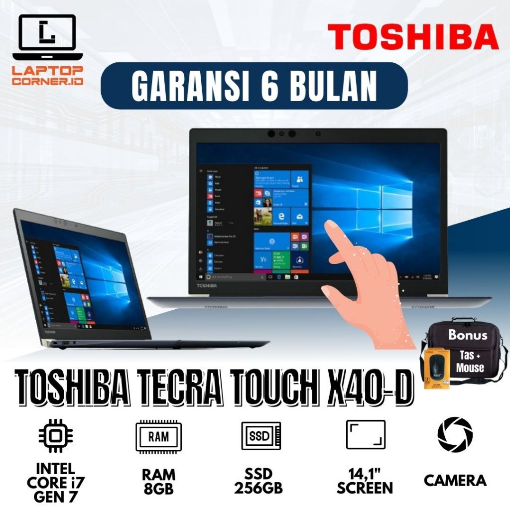 Toshiba Tecra X40-D Core i7 Gen 7 RAM 8GB SSD 256GB Termurah dan Bergaransi