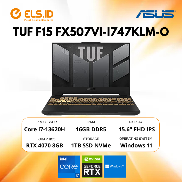 ASUS TUF F15 FX507VI-I747KLM-O Intel i7-13620H 16GB SSD 1TB RTX4070 15.6" FHD