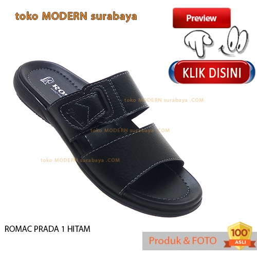 ROMAC PRADA 1 HITAM sandal pria sandal casual slide