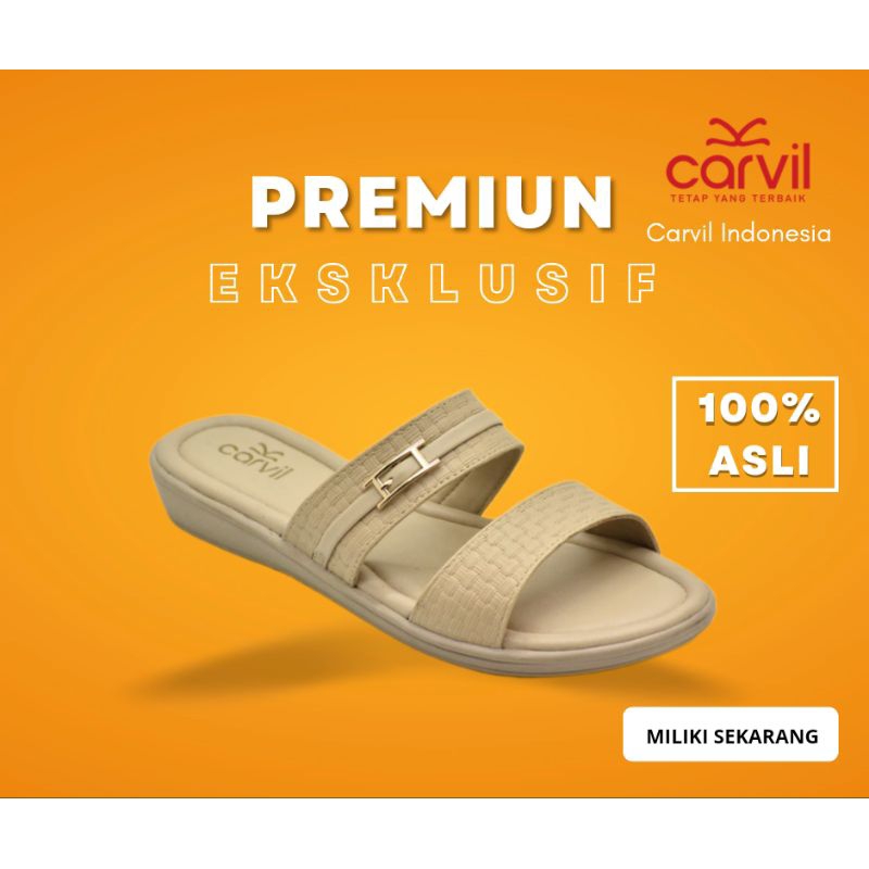 Sandal Carvil Wanita Dewasa Kekinian Elegan  Sendal Ban Dua Wanita Original Terbaru