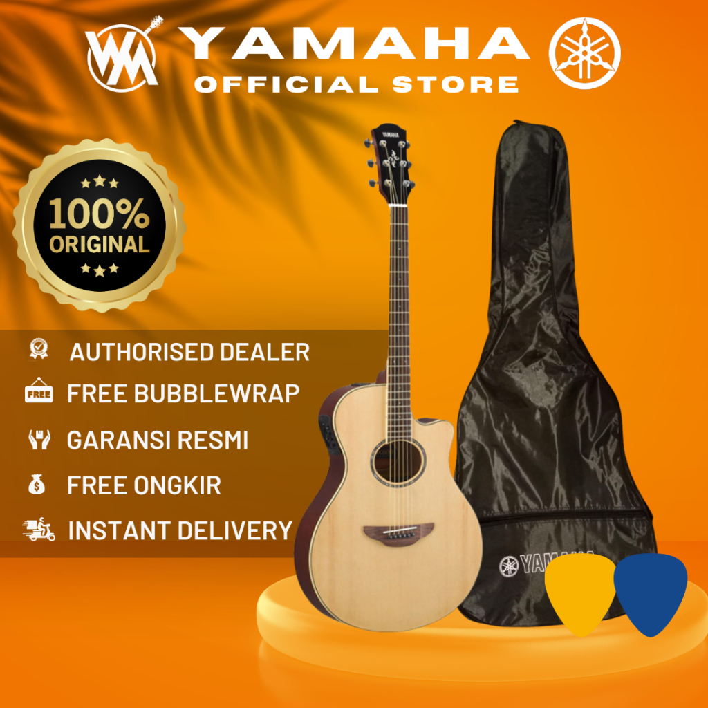 Yamaha Gitar Akustik Elektrik APX 600/ APX600/ APX-600 - Natural + Softcase + 2 Pick