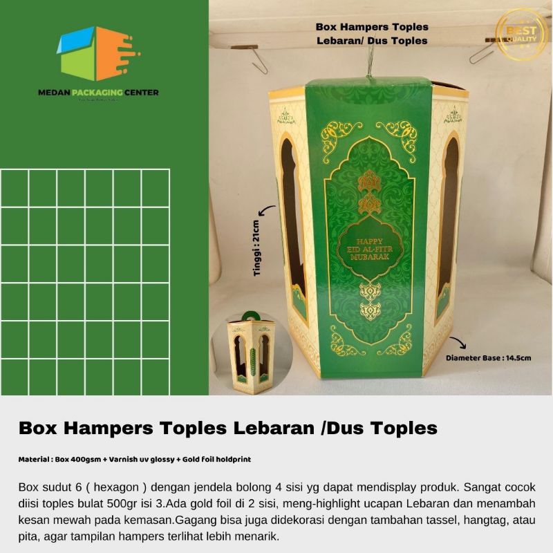 

Box Toples Hexagon Motif Foil / Box Hampers Toples / Box Hampers souvenir / Gift box / Box Lebaran / Kardus