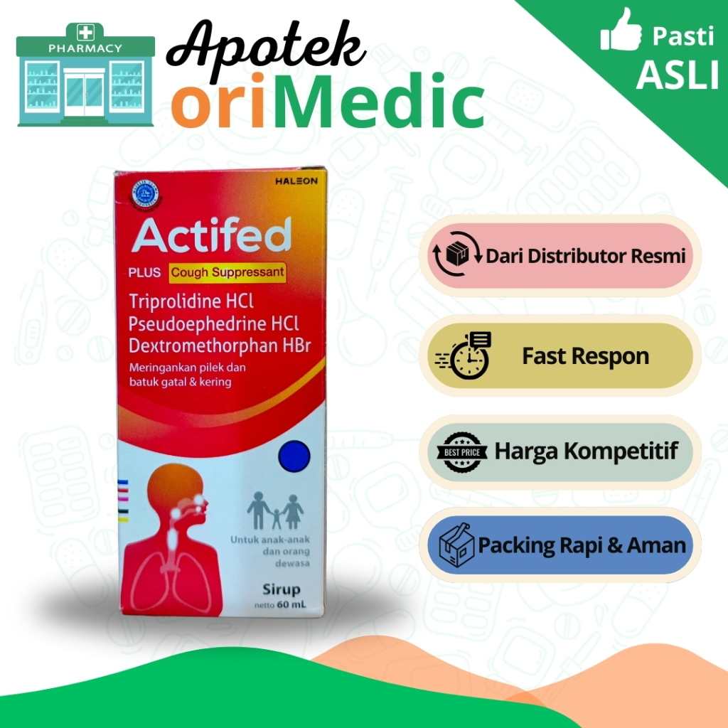 Actifed Plus Cough Supressant Sirup 60 ml (Merah)