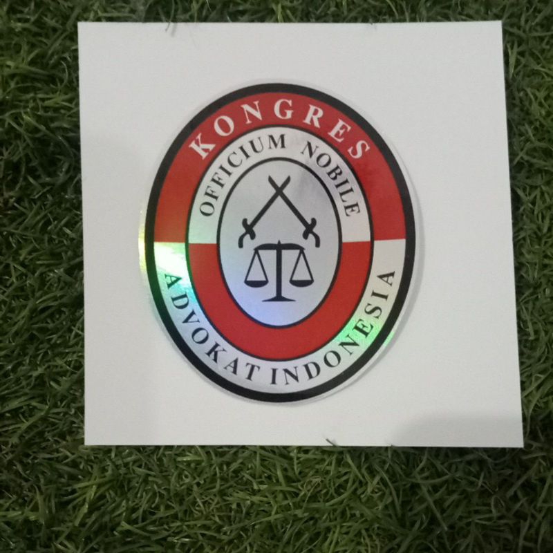 

stiker logo ADVOKAT INDONESIA/stiker hologram glossy/stiker unik