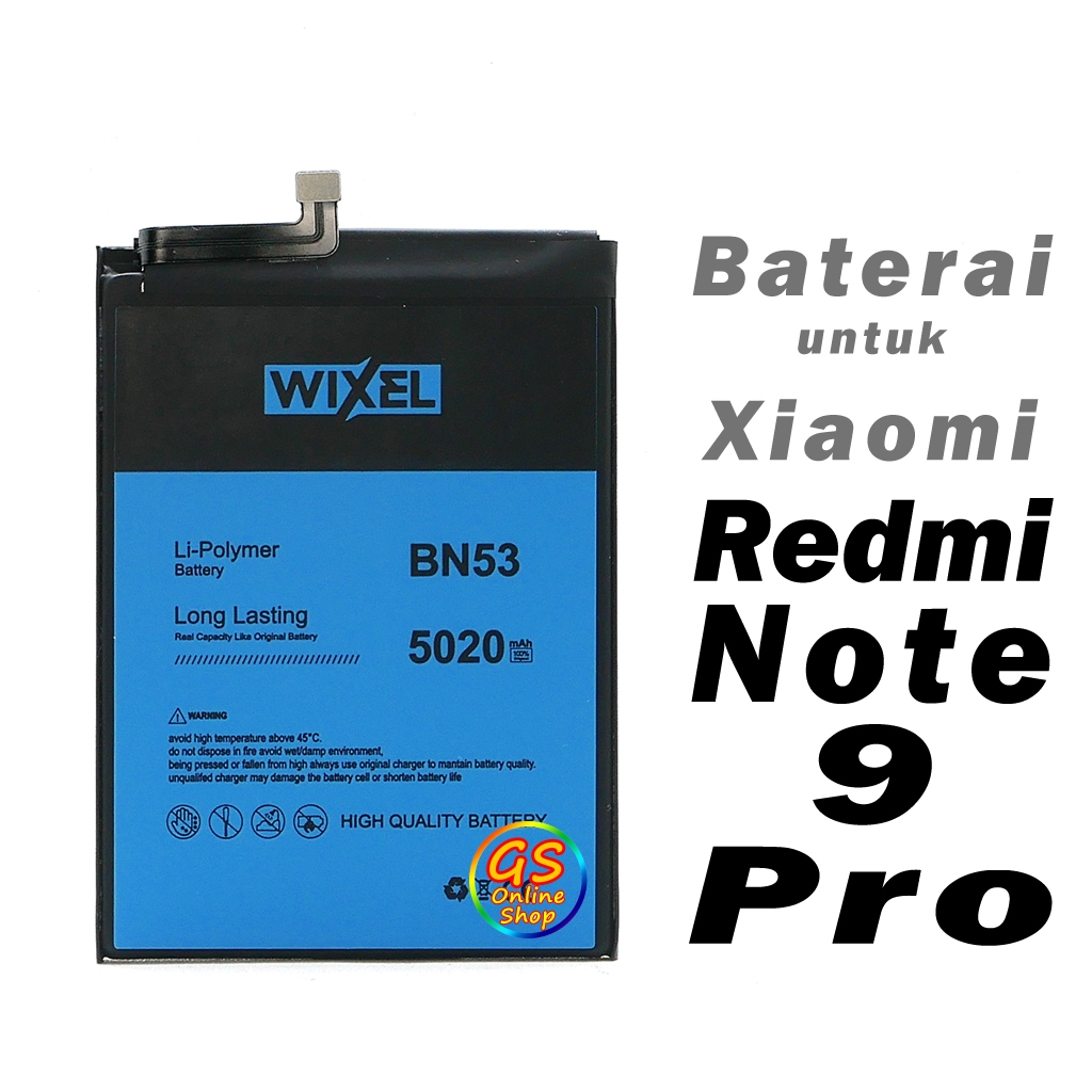 Baterai Wixel BN53 untuk Xiaomi Redmi Note 9 Pro