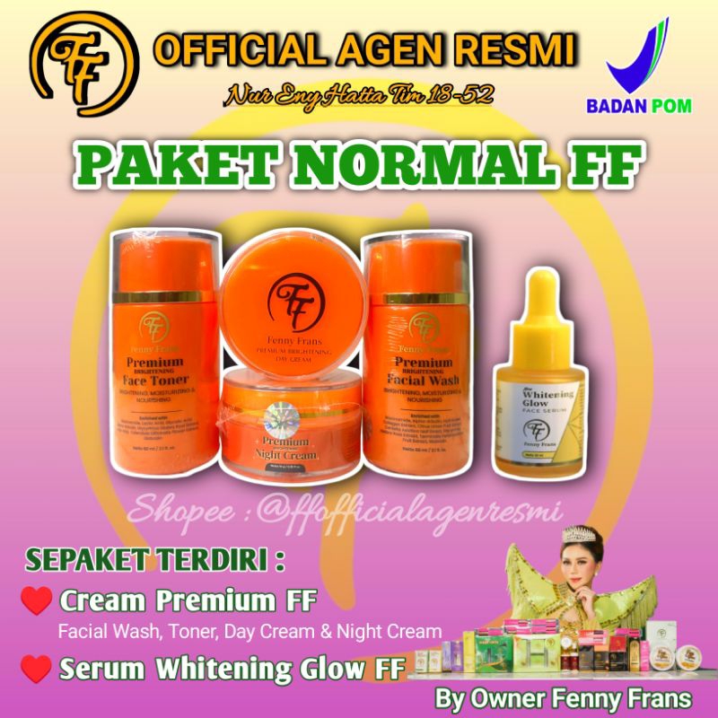 Paket Normal FF Fenny Frans (Cream Premium + Serum Glow FF) Original BPOM By Fenny Frans