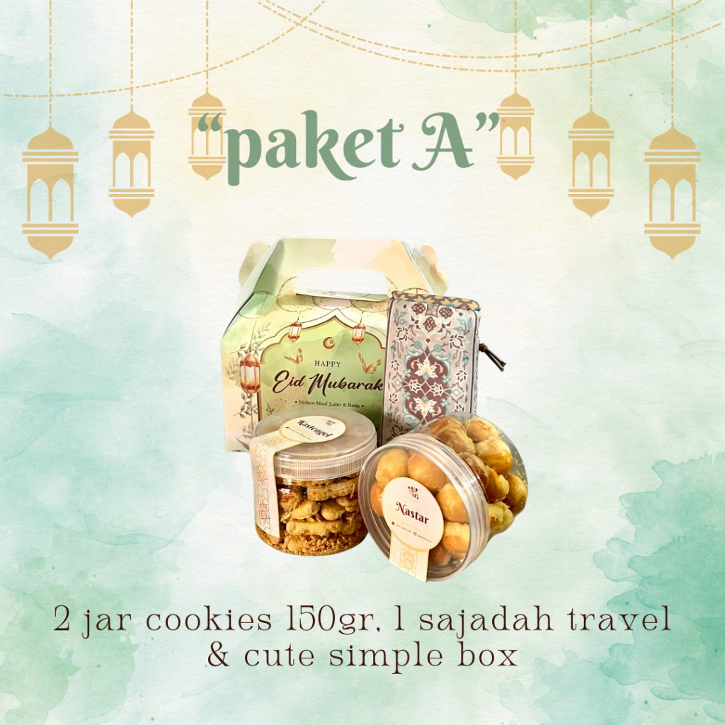 

Hampers Cookies Lebaran + Sajadah Travel Anti Slip