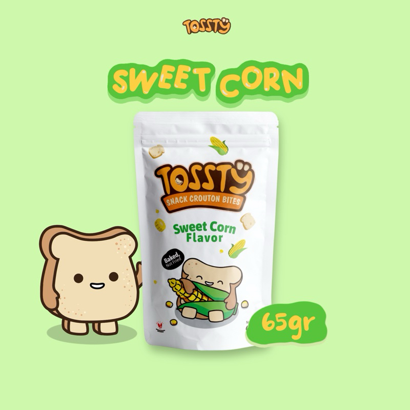 

Tossty snack crouton bites rasa jagung manis | rendah kalori-rendah lemak (65gr)