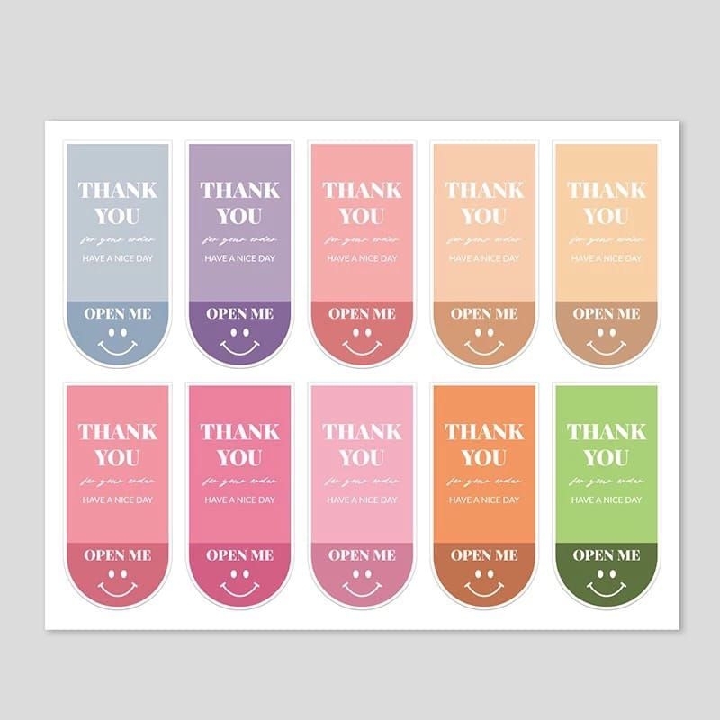 

Stiker Label Open me Thank You Per lembar Stiker Hampers Kado Snack Hampers