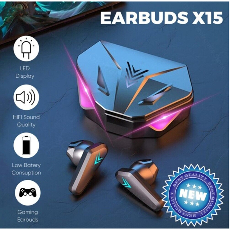 New Deals Ms X15 Headset Gaming Bluetooth Wirelless / Earphone Gaming X15 / Tws Bluetooth Gaming X15