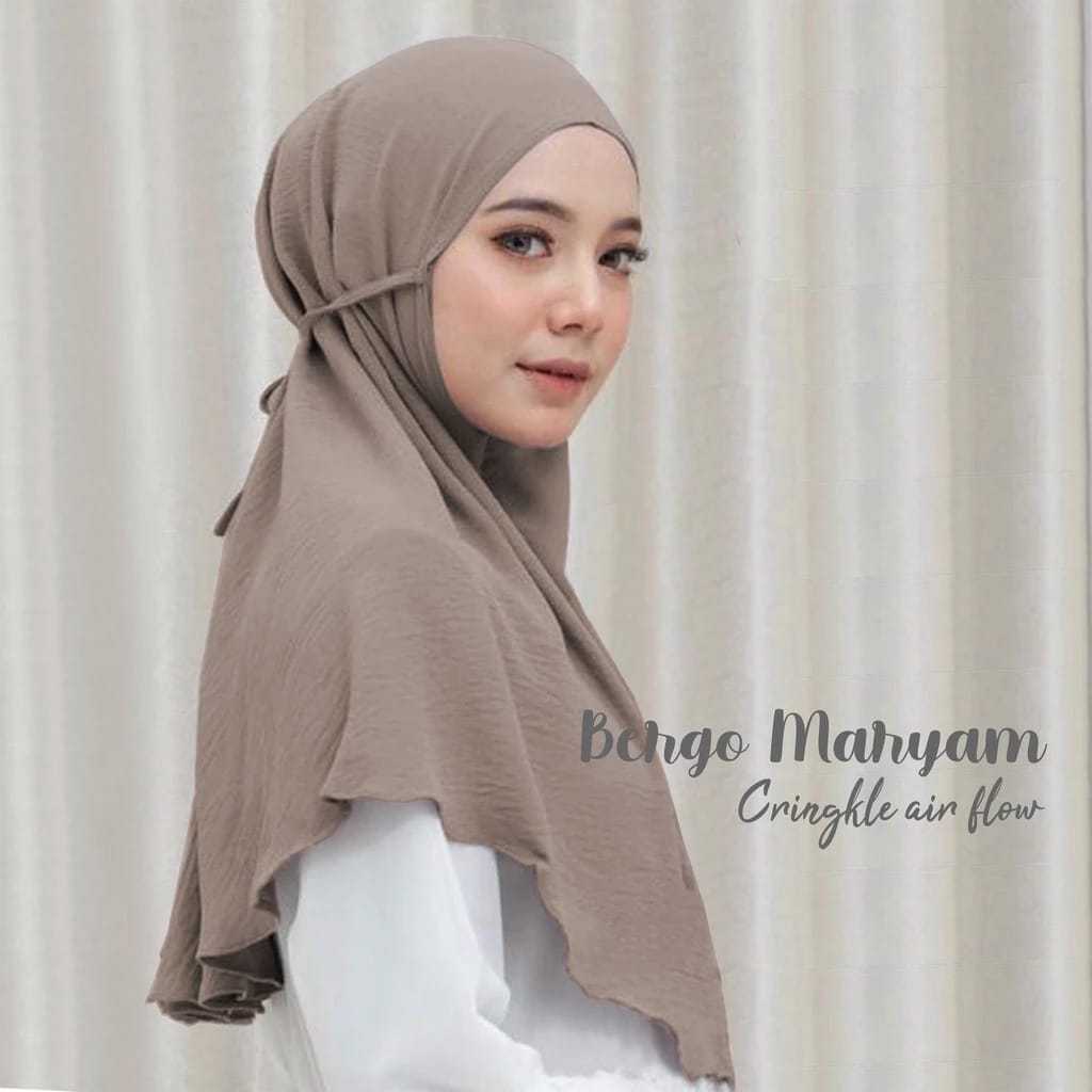 Jilbab Instan Bergo Maryam Crinkle Airflow Premium | Hijab Crinkle