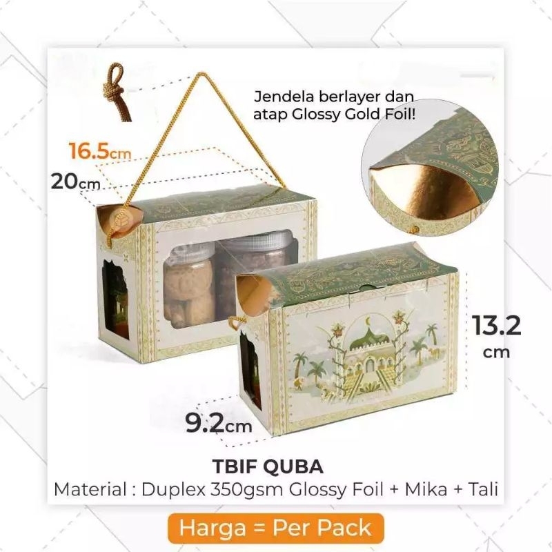 

TBIF QUBA box toples lebaran kotak 2 jar tabung dus idul fitri