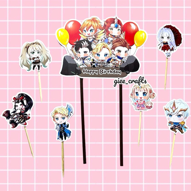 Cake Topper MOBILE LEGEND / Topper Kue MOBILE LEGEND / Hiasan Kue MOBILE LEGEND / MOBILE LEGEND