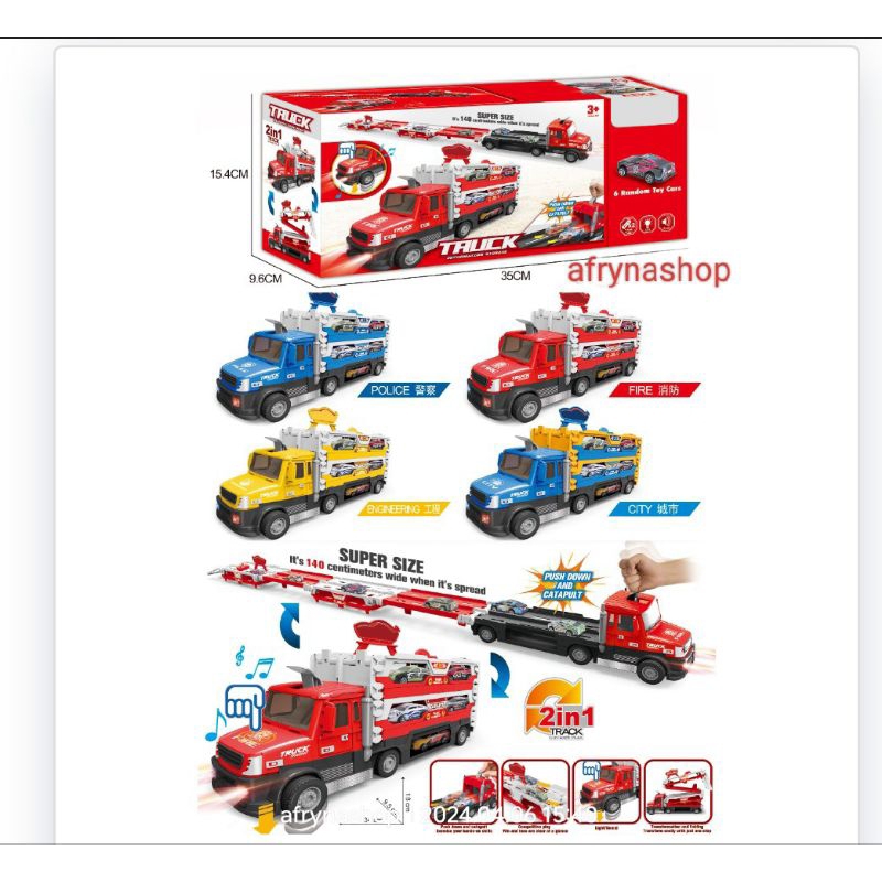 Deformed track truck mainan anak Mobil truck kontainer