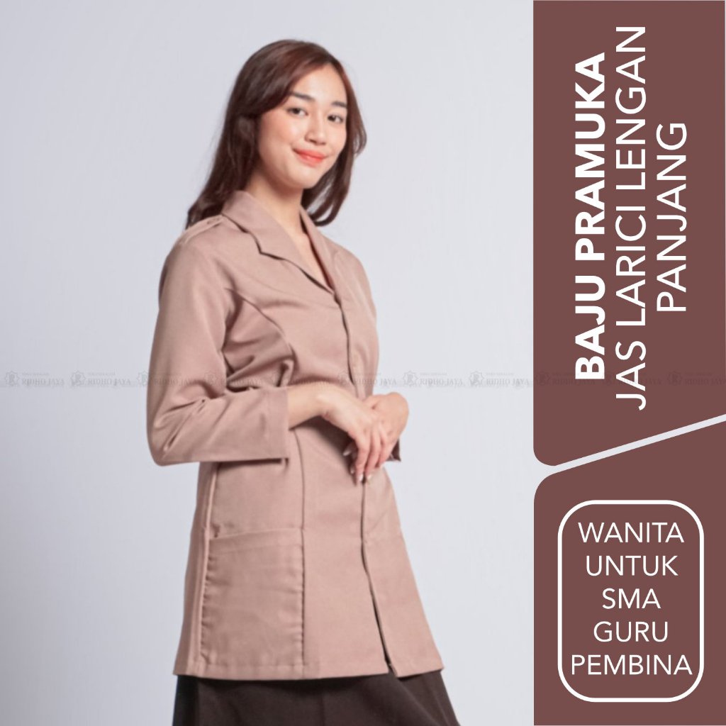 RIDHO JAYA - Baju Pramuka Jas Larici Panjang Baju Pramuka SMA Baju Pramuka Penegak Cewe Wanita Perem