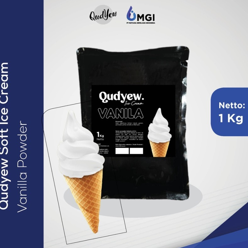 

QUDYEW SOFT ICE CREAM POWDER 1000GR / QUDYEW SERBUK ES KRIM 1KG