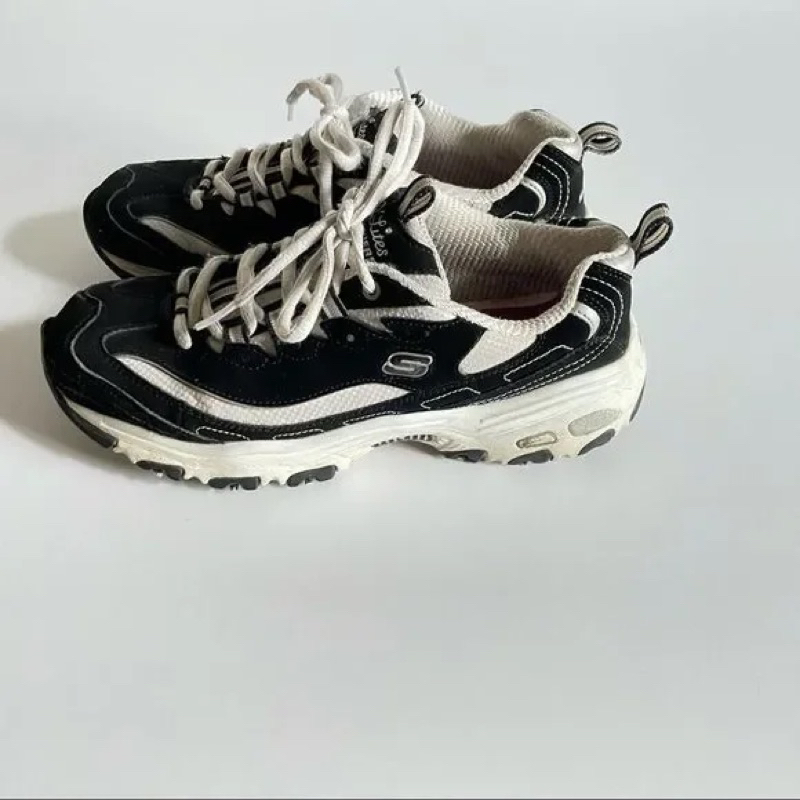 Skechers d'lites black and white running shoes