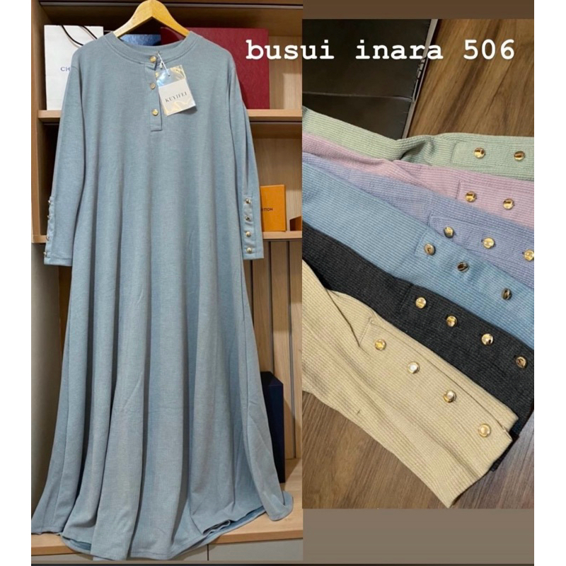 DRESS INARA BUSUI PREMIUM IMPORT / GAMIS KNIT RAJUT INARA