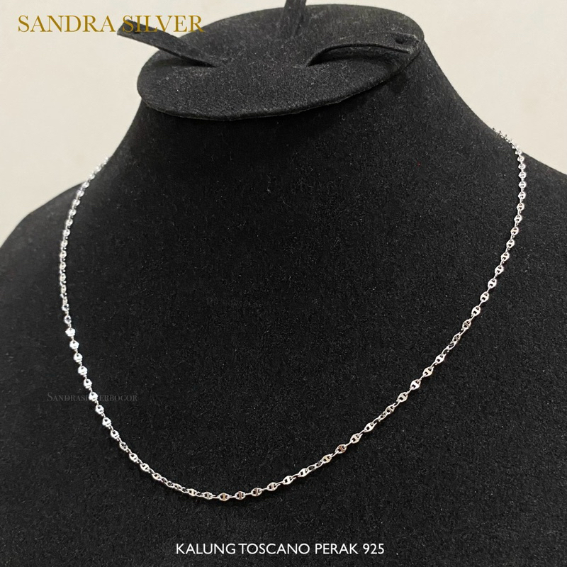 Kalung toscano perak 925 lapis emas putih-Silver 925 Necklace