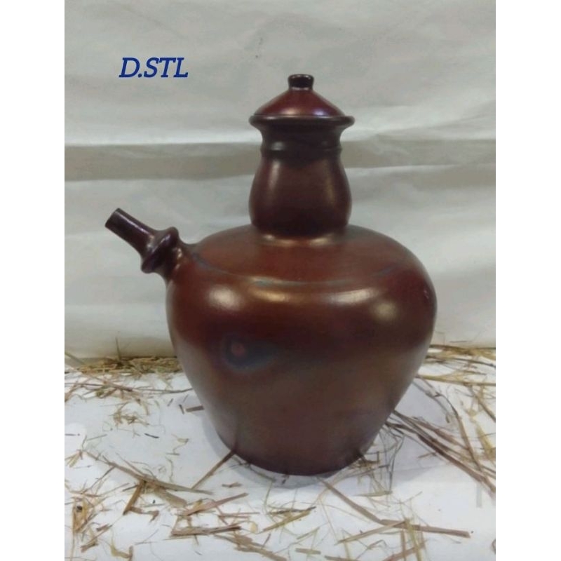kendi Air Mineral besar 4,5 L gerabah tanah liat