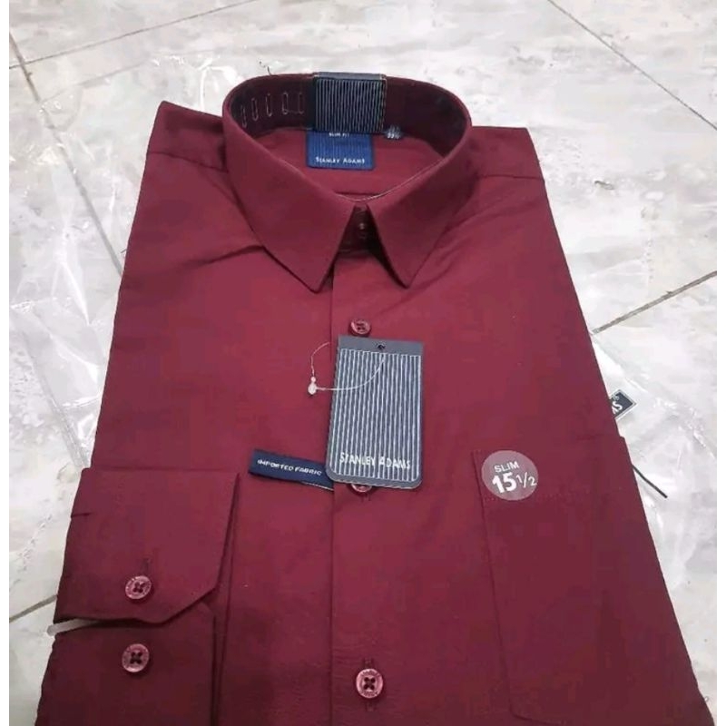 kemeja lengan panjang stanley adams slim fit
