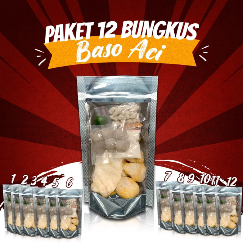 

Paket 12 Bungkus Baso aci boci murah gratis ongkir