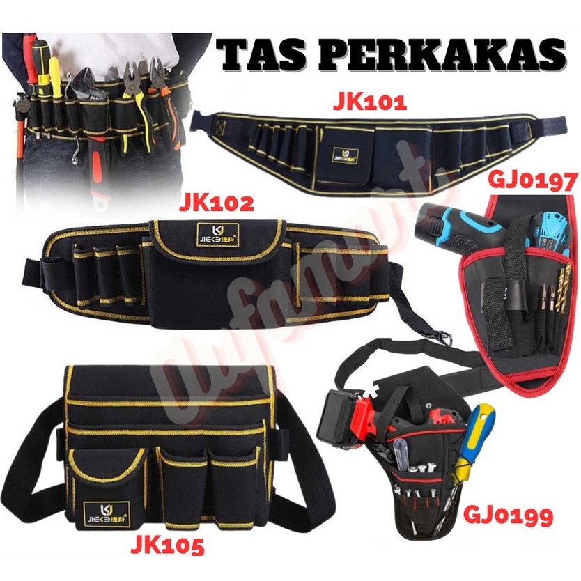 Tas Perkakas Wadah Alat Tukang Listrik Bengkel Proyek / Tas Pinggang Perkakas