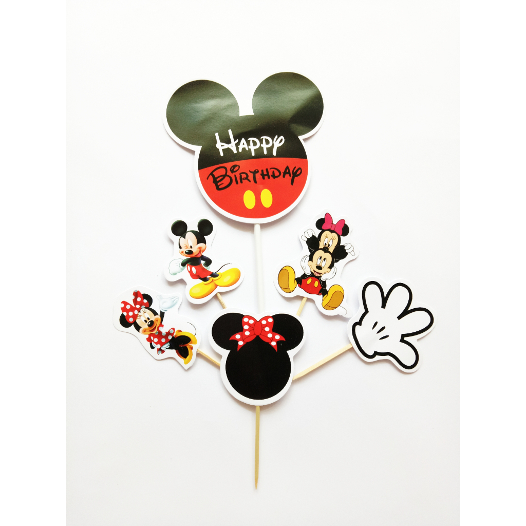 dekorasi hiasan kue cake topper ulang tahun motif Mickey mouse