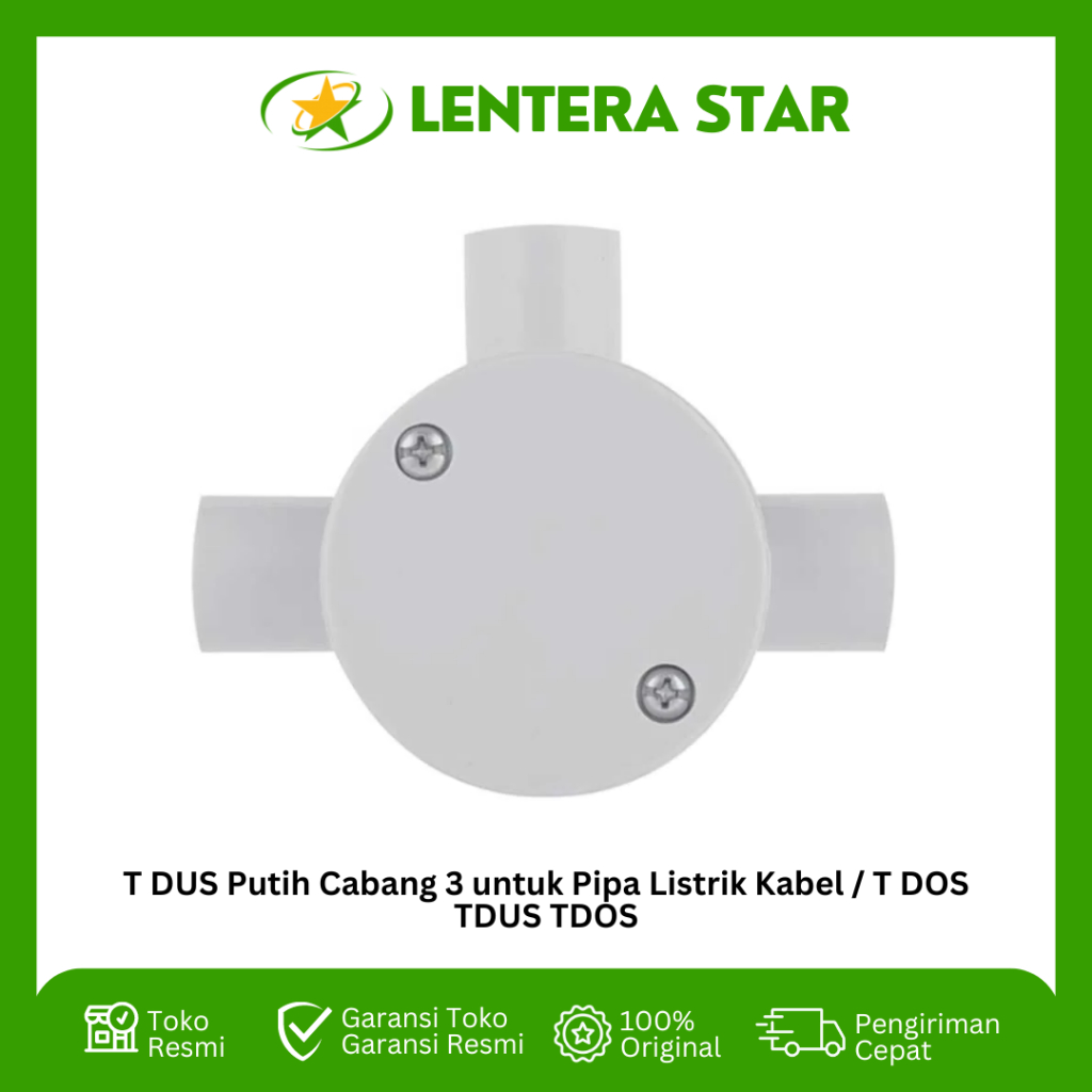 T DUS Putih Cabang 3 untuk Pipa Listrik Kabel / T DOS TDUS TDOS