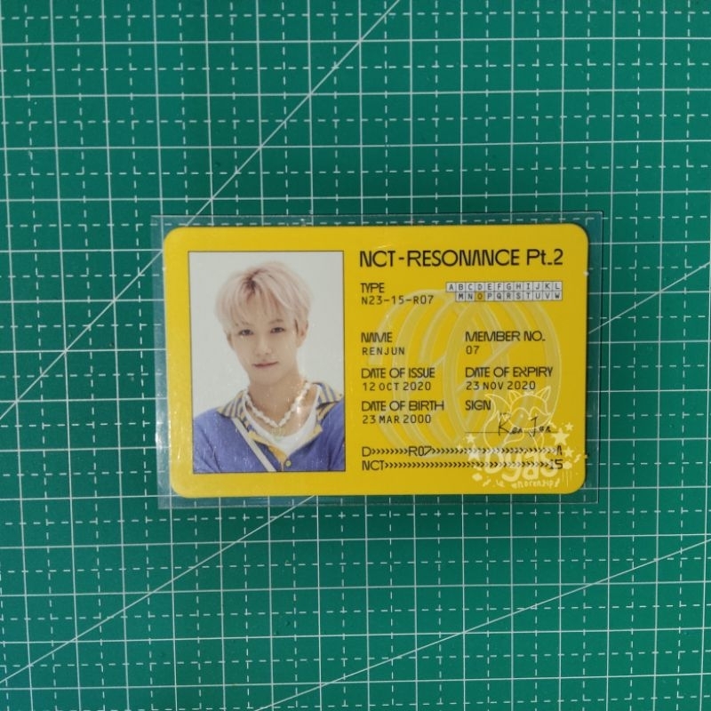 photocard id card resonance pt 2 departure renjun