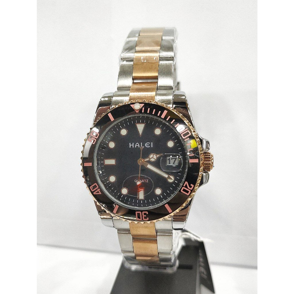 jam pria HALEI 8035 kombi rose gold