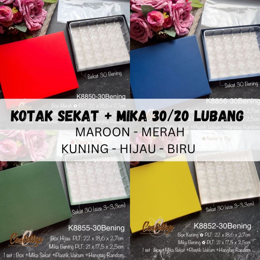 

KN 30 Kotak Nastar + Mika Sekat 30 lubang Nastar Kue kering Lapis