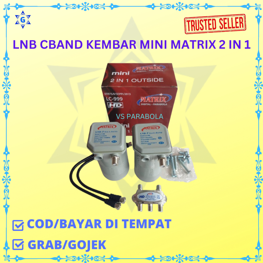 LNB CBAND MINI MATRIX  PARABOLA 2 SATELIT 1 RECEIVER TERLARIS