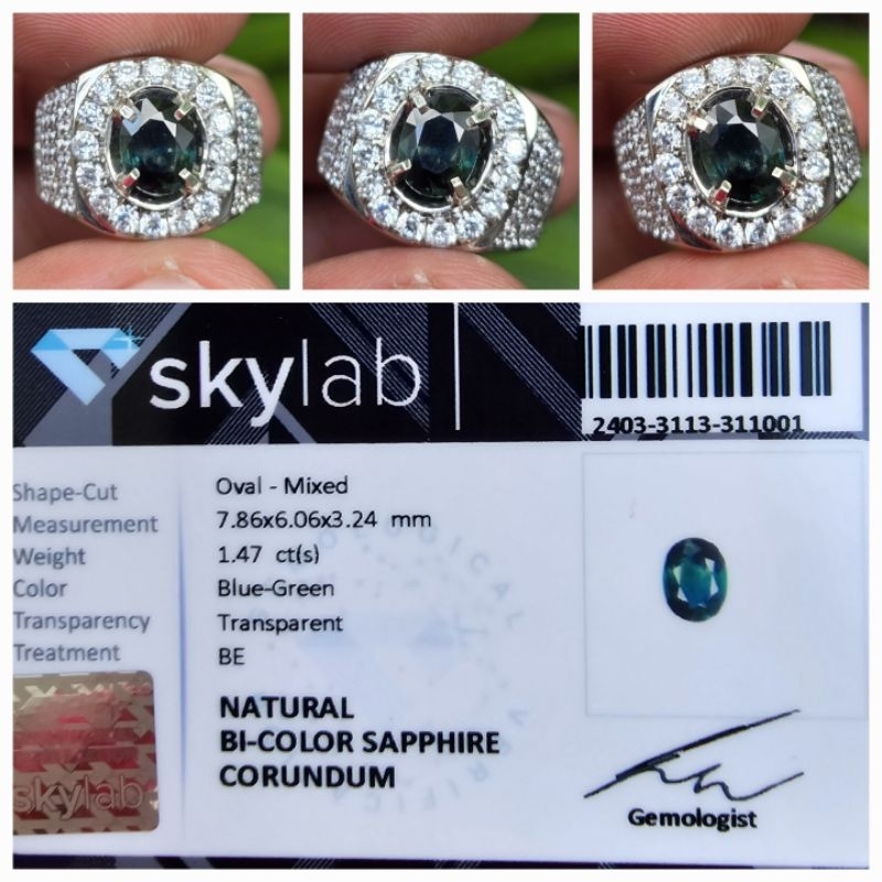 Natural Bi Color Sapphire Memo 1.47 crt