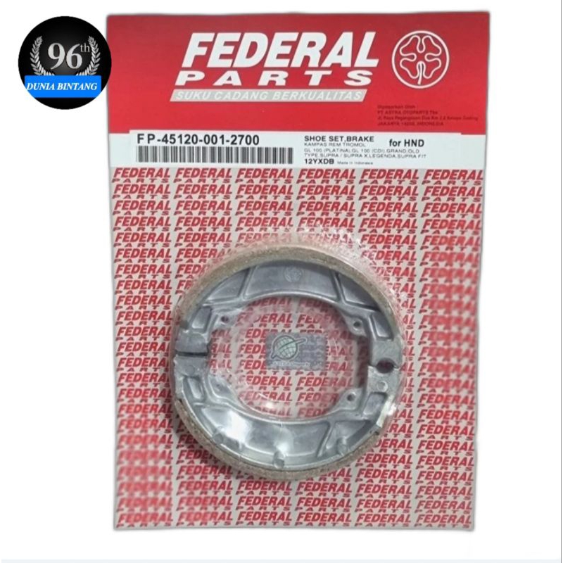 Kampas Rem Belakang Tromol Supra X Supra Fit New Grand Merek Federal Original