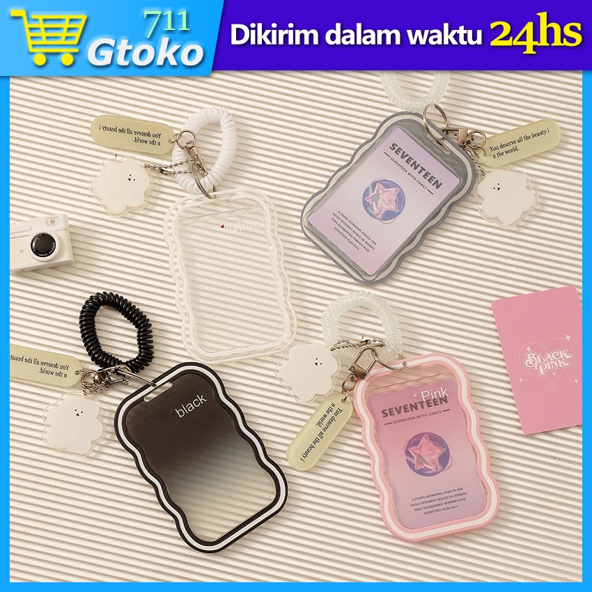 3" inch Photocard Holder Kpop ID Card Case Holder Tempat Kartu Gantungan Kunci Name Tag Keychain Luc