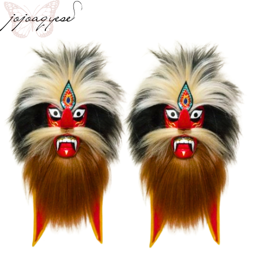 (DISKON) BUJANG GANONG/GANONGAN ALUS BAGUS SEDANG / Ganongan Kayu Topeng / Bujang Ganong Rambut Panj