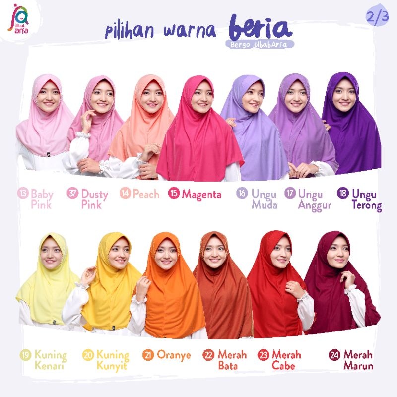 JILBAB AFRA BERIA Bergo Arfa Instan Remaja Anak Sekolah Bahan Kaos Adem Kekinian