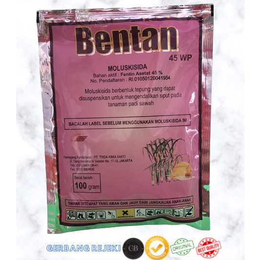 BENTAN 45 WP (Fentin asetat 45%) Moluskisida obat keong sawah 100 gram